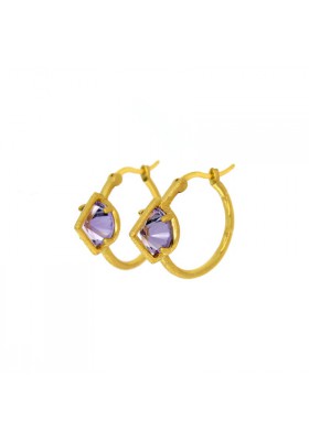 UPPSSS Gold plated silver & amethyst earrings