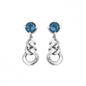 MARTINICA pendientes largos plata y topacio azul