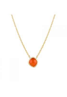 AYALA necklace. 18kt gold plated silver & orange agate
