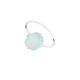 LANKA anillo plata y calcedonia azul