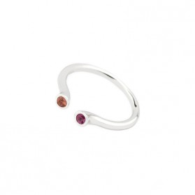 TORQUE ring. Silver & color sapphires