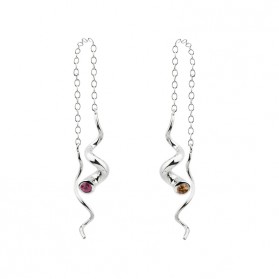 TORQUE pendientes plata y zafiros de colores